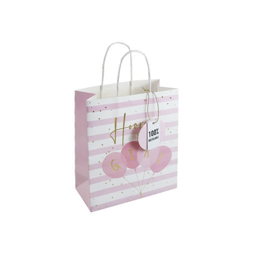 Picture of HOORAY BABY GIRL MEDIUM GIFT BAG